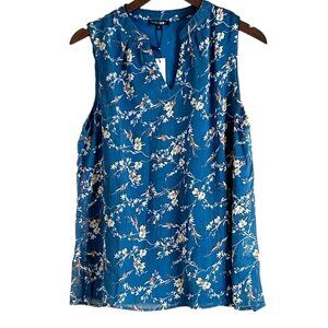 Papermoon Women's Sleeveless Floral Top Teal Size Medium NWT